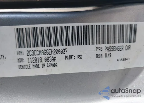 2014 Chrysler 300 из США, поврежденный, VIN 2C3CCAAG6EH200037